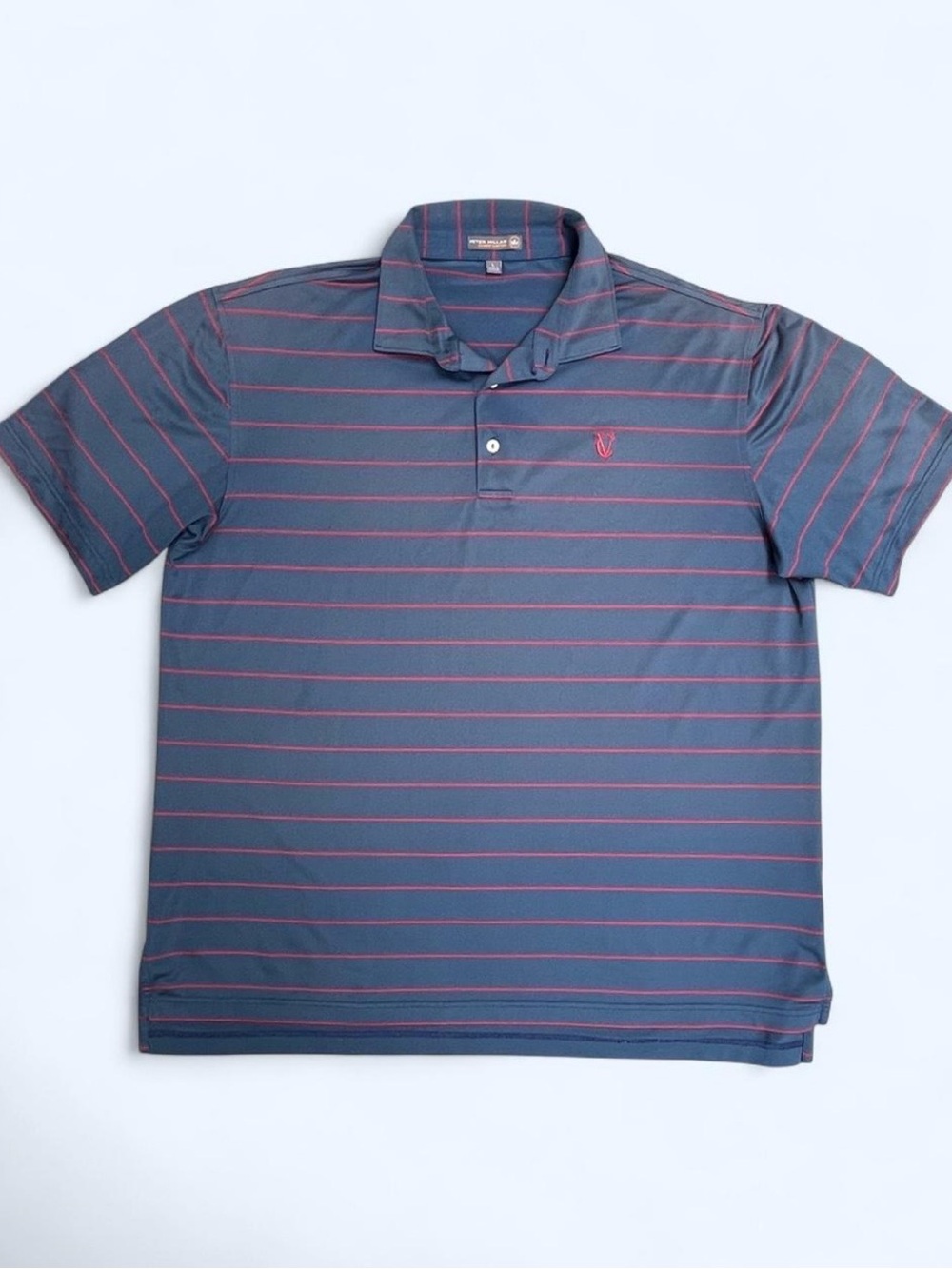 Peter Millar polo shirt golf preppy classic striped Valencia Country Club Large